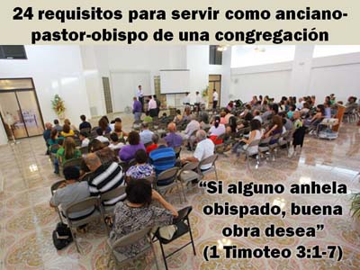 Imagen de la diapositiva 2 sobre el tema Constituyeron ancianos en cada iglesia, con la fotografía de una una congregación de la iglesia de Cristo en Bayamón, Puerto Rico y textos concisos.