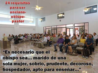 Imagen de la diapositiva 4 sobre el tema Constituyeron ancianos en cada iglesia, con la fotografía de una una congregación de la iglesia de Cristo en Bayamón, Puerto Rico y textos concisos.