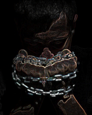 Hands Bound in Metal Chains on a Black Background Stock Image - Image of  beautiful, fist: 117130911