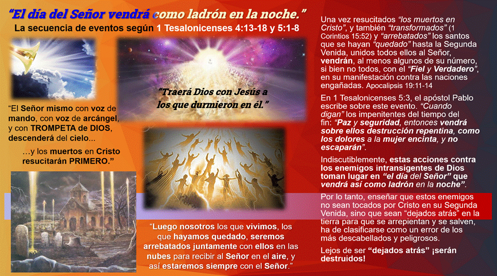 Imagen diapositiva en PowerPoint de imágenes y textos sobre El día del Señor vendrá como ladrón en la noche.