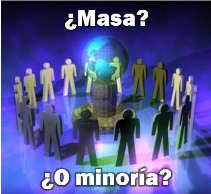 Esta imagen, con el título ¿Masa o minoría?, identifica la Página en editoriallapaz.org que contiene imágenes en PDF para el sermón ¿Masa o minoría?, disponibles mediante un “Carrusel de imágenes”.