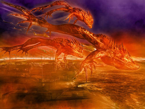 Apocalipsis: análisis de las profecías y visiones. Comentario. Visualización de los 'tres espíritus inmundos a manera de ranas' de Apocalipsis 16:13-14.