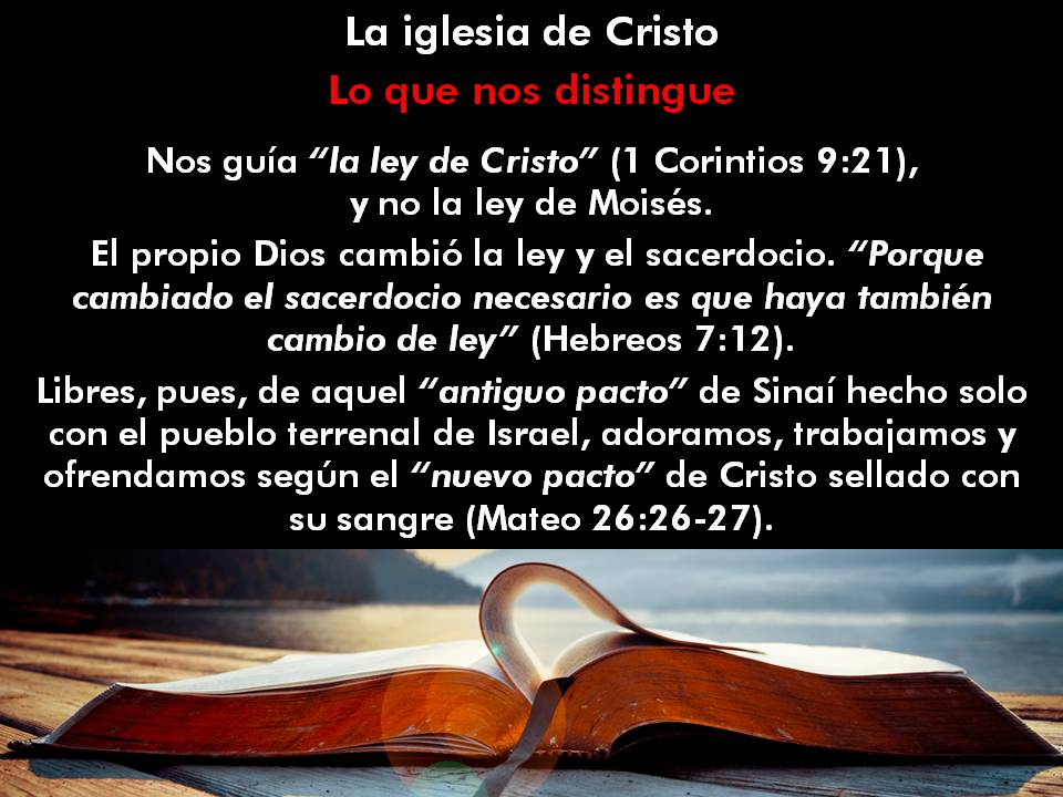 Imagen (diapositiva) 1 de la serie sobre La iglesia de Cristo: lo que nos distingue, en editoriallapaz.