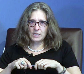 A photograph of professor Carol Christine Fair, of Georgetown Univeristy, author of an E-mail calling for the miserable death of Bret Kavanaugh, certain senators and others she classifies as seriel rapists and their defenders, for an article on Smoke from the Shaft of the bottomless Pit, published in editoriallapaz.