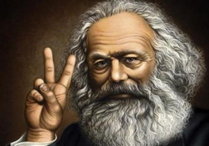Una pintura de Karl Marx, filósofo alemán, teorista social y político, economista, reportero y socialista revelocionario del siglo XIX.