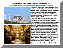 La suntuosa iglesia Hagia Sofía en Constantinopla.