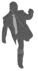 Imagen en blanco y negro de un predicador que se tambalea sobre una sola pierna.