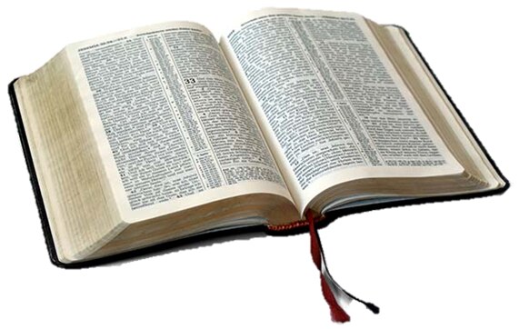 Una fotografía de una Biblia grande abierta.