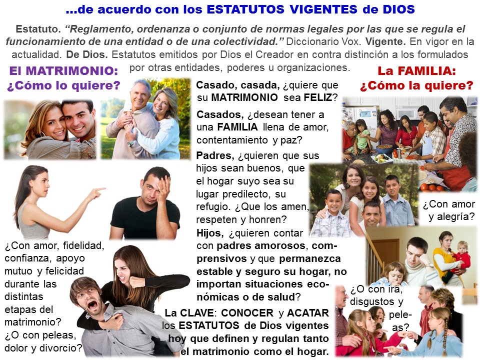 Diapositiva 2, preparada en PowerPoint, para el Mensaje sobre La formación de la familia terrenal de acuerdo con los estatutos vigentes de Dios.