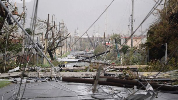 Estragos dejados por el huracán María al embestir a la ciudad de Humacao, Puerto Rico.