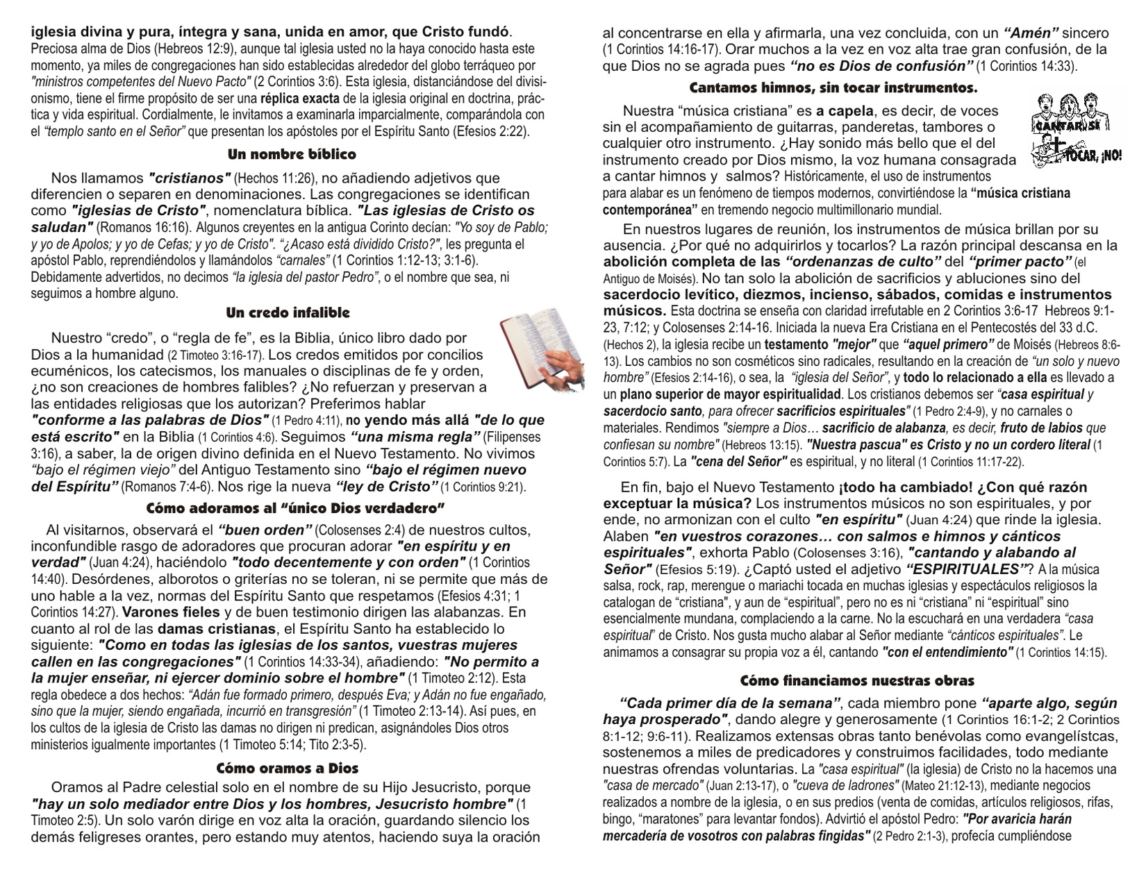 Gráfica jpeg del Lado B del folleto Le invitamos a conocer a la iglesia que Jesucristo edificó, formato para bajar fácil e imprimir el mensaje en una hoja tamaño carta, haciendo un folleto de una doblez y cuatro páginas.