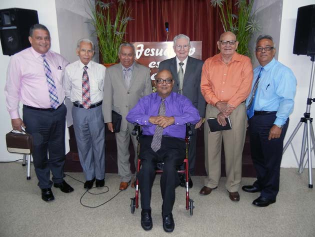 Church of Christ, Barrio Sabana Hoyos, Vega Alta, Puerto Rico, showing some of the leaders and a visiting preacher, in May, 2015.