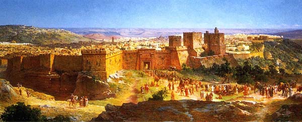 Great numbers of Israelites and proselytes from all over the Roman Empire streaming into Jerusalem for the celebration of Passover. Flavius Josephus says up to three million. “Every year” Joseph, Mary and their family went up from Nazareth to Jerusalem for the same purpose, the young Jesus making the trip with them.