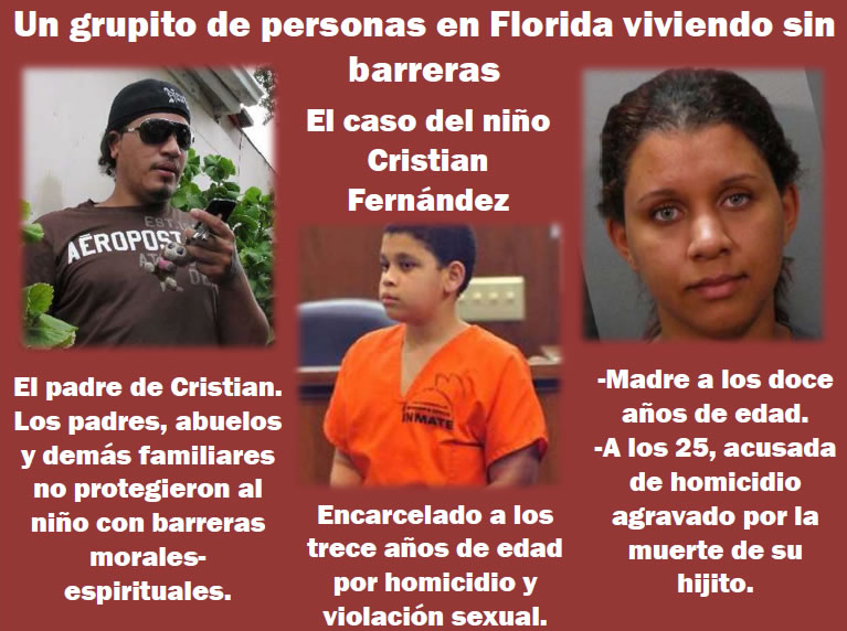 Un grupito de seres humanos en Florida sin barreras, afligidos por tragedias sociales-morales. En caso desgarrador del niño Cristian Fernández, su madre Biannela y otros familiares.