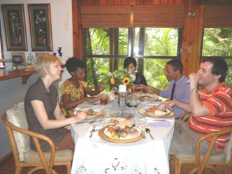 2011 Thanksgiving dinner at the Shappleys in Puerto Rico. Five Americans and one Canadian, university students at two universities in Bayamón, ate dinner with us, then stayed the afternoon and into the night, eating again before returning to their lodgings. 