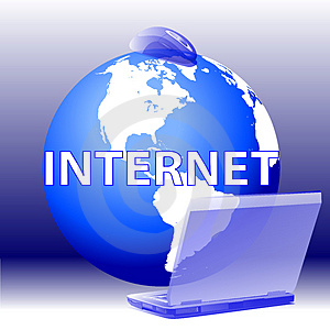 This graphic of a laptop in front of a globe of Earth and the word Internet introduces the section of Data for Internet Sites on the Stats Page for sites administered by Dewayne Shappley.