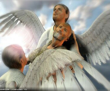Esta imagen de dos ángeles que llevan a Lázaro hacia el Paraíso de Dios ilustra el tema Impresiones estremecedoras, vívidas e imborrables registradas en la mente, en editoriallapaz.org.