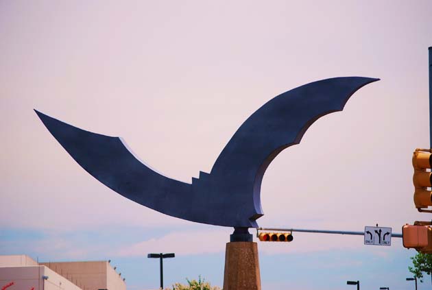 Estatua de un murciélago en Austin, Texas, Estados Unidos de América.