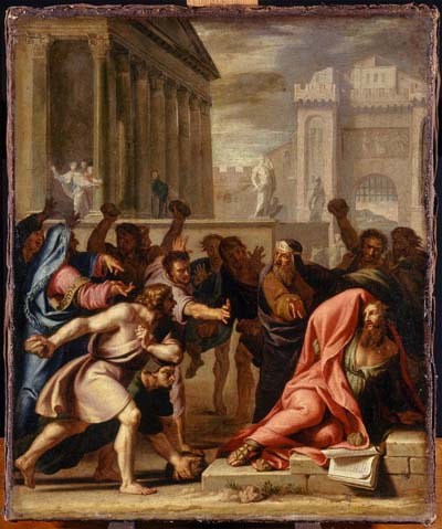 En Listra, lapidan a Pablo judíos descreídos venidos de Antioquía e Iconio, más ciudadanos locales instigados por ellos, sacándolo fuera de la ciudad y dejándolo por muerto.