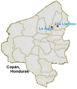 Map of the Department of Copán in the country of Hondruas.