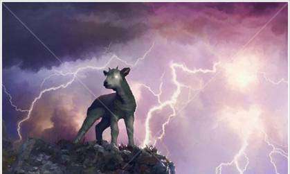 Sube de la tierra una bestia con “dos cuernos semejantes a los de un cordero, pero hablaba como dragón”. “…ejerce toda la autoridad de la primera bestia en presencia de ella…”  