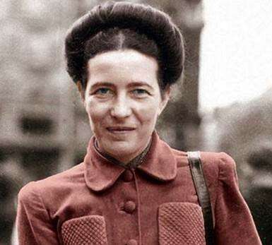 Fotografía de la feminista francesa Simone de Beauvoir para el estudio sobre las langostas de Apocalipsis 9.