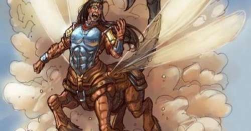 Representación gráfica del aspecto de las langostas de Apocalipsis 9.