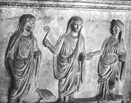 Ilustración 2 para estudios sobre el velo que usabaan mujeres en Grecia y Roma.